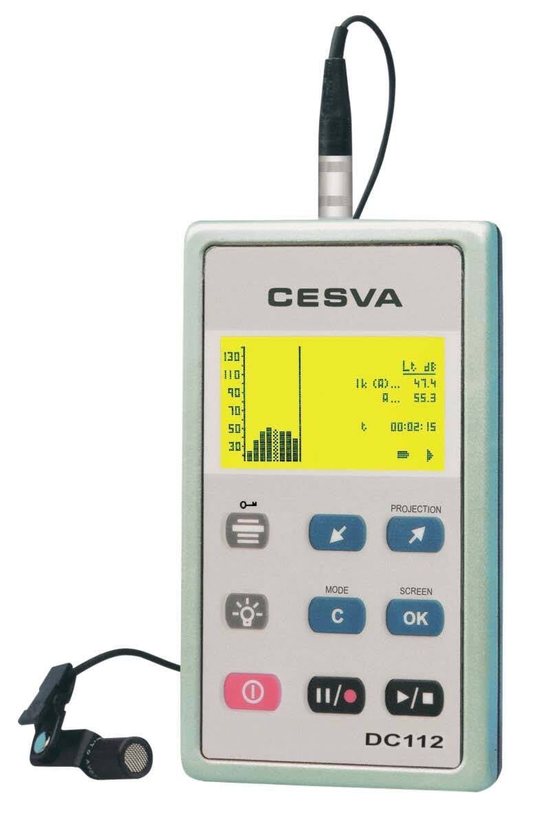 Dosímetro de ruído CESVA DC112 com o microfone de lapela